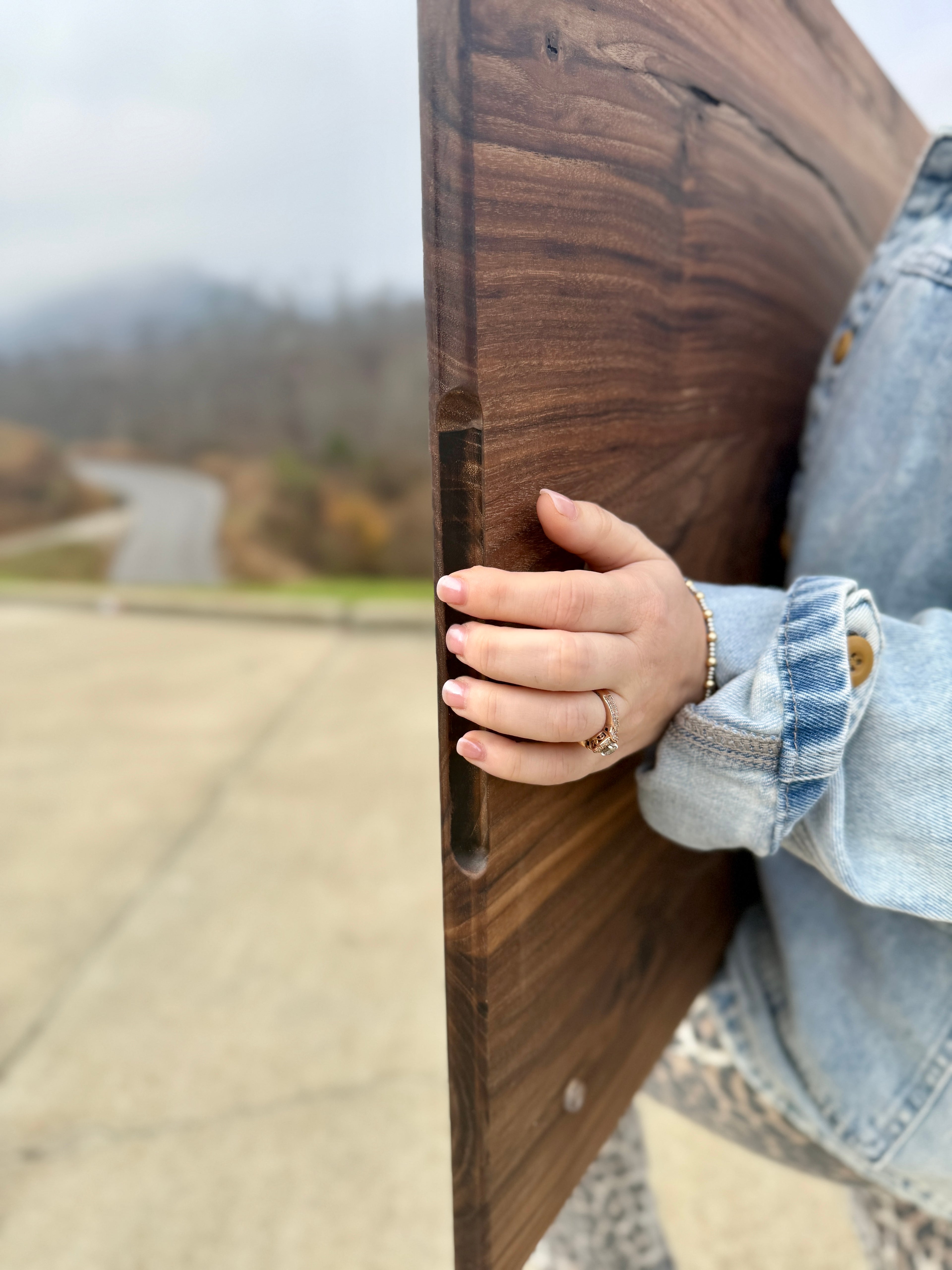 Solid Walnut Stovetop Cover (Grooved Handles, Handcrafted)