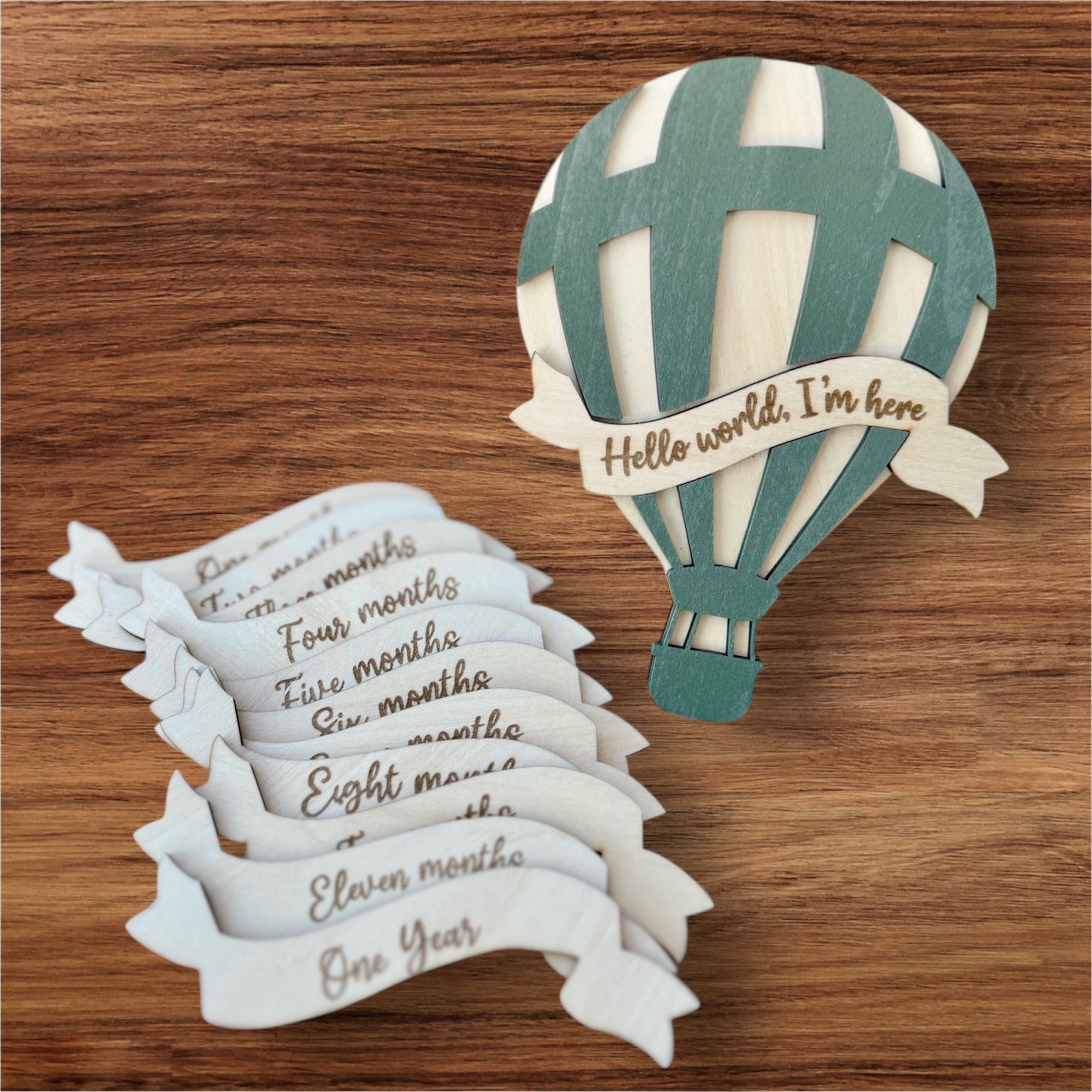 Balloon Milestone Set - Hello World with Interchangeable Banners