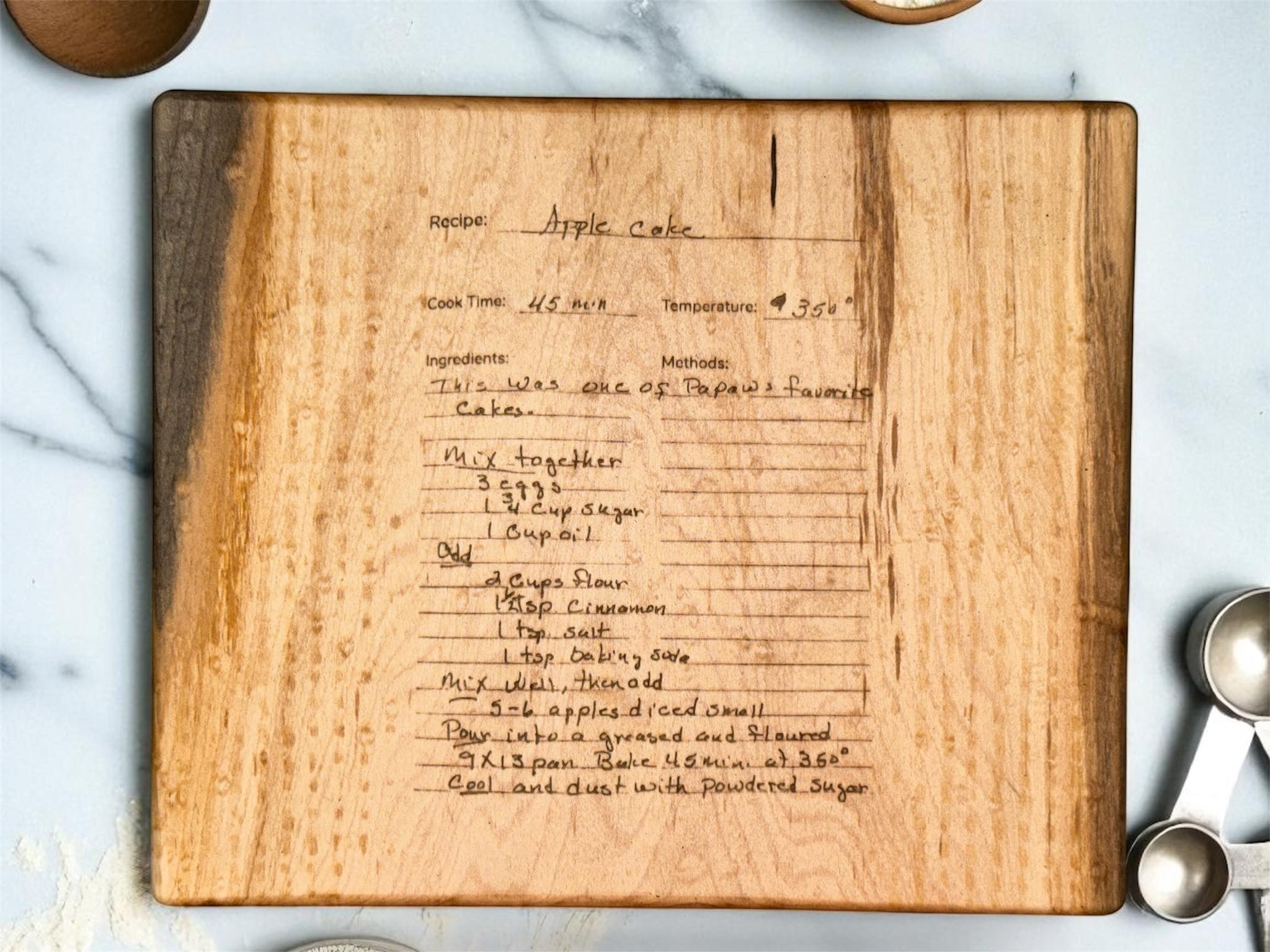 Maple Recipe Cutting Board