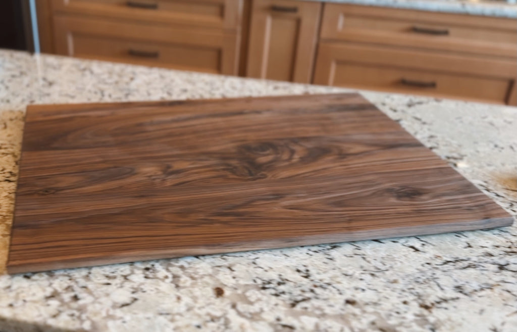 Solid Walnut Stovetop Cover (Grooved Handles, Handcrafted)