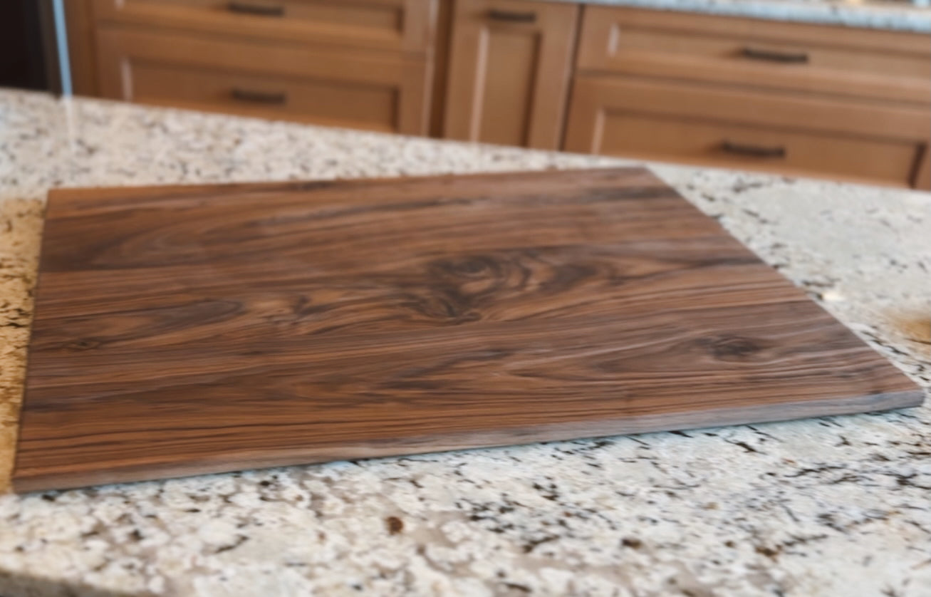 Solid Walnut Stovetop Cover (Grooved Handles, Handcrafted)