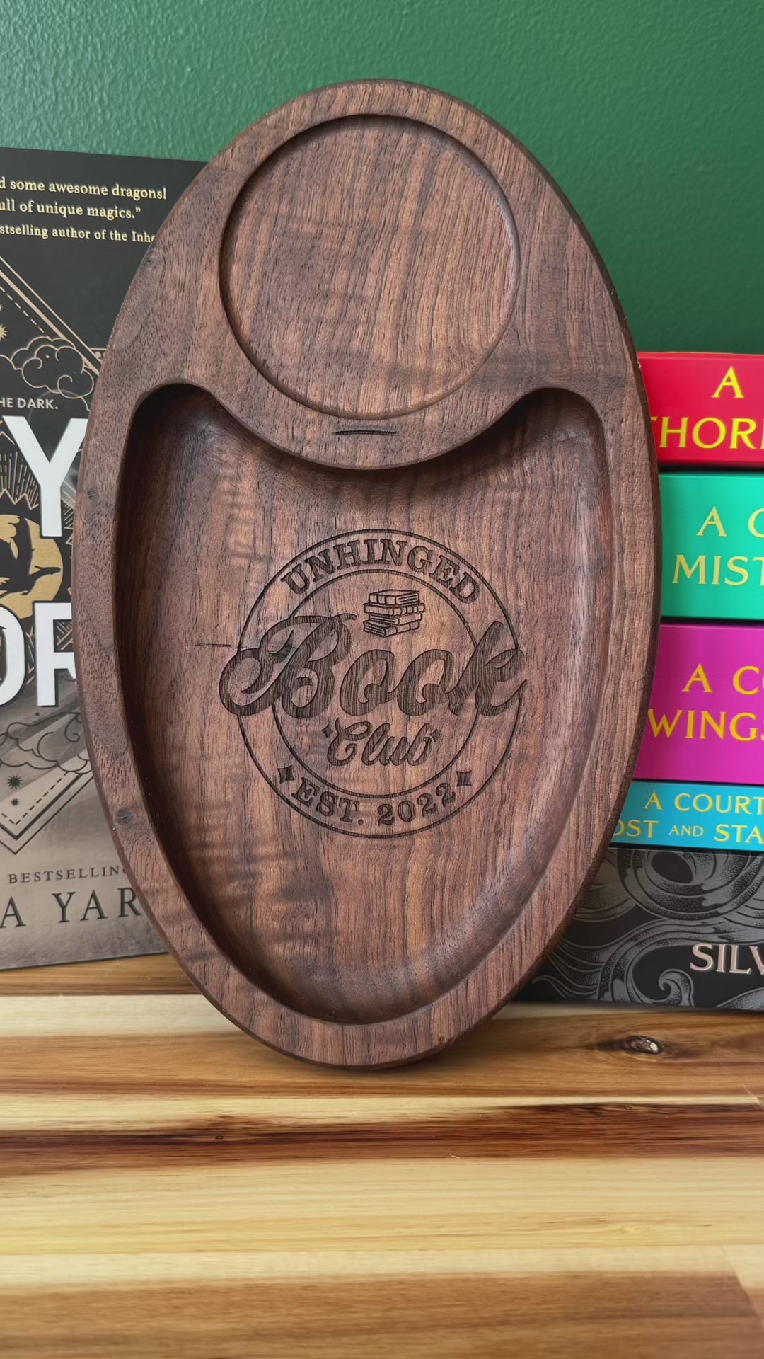 Sip & Snack Walnut Tray